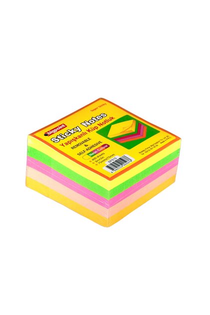 Adhesive Note Paper Super Sticky Cube 5 Colors 400 Sheets