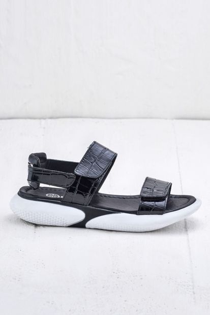 Elle Shoes CANUTE Hakiki Deri Siyah Kadın Sandalet - 4