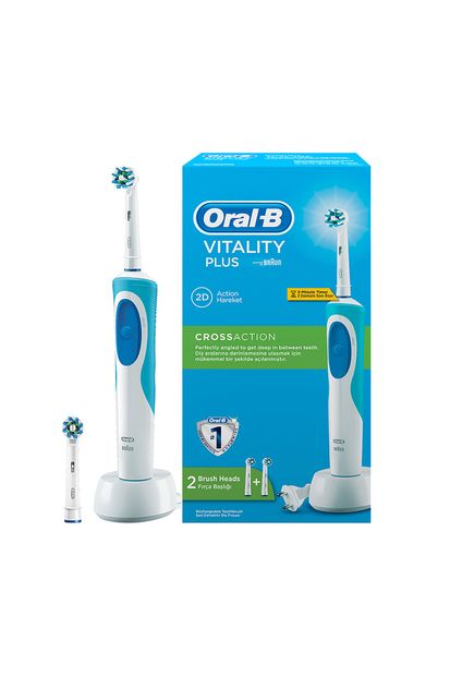 Oral-B Vitality Plus Şarj Edilebilir Diş Fırçası Cross Action + 1 Yedek Başlık - 1