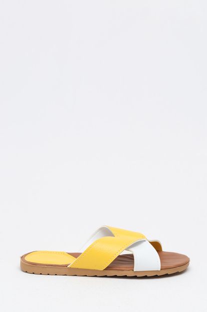 Ayakkabı Modası Sarı Kadın Terlik M5003-19-122001R - 1