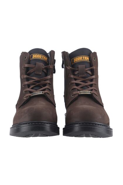 M5121cko Dark Brown Leather Zippered Men's Boots