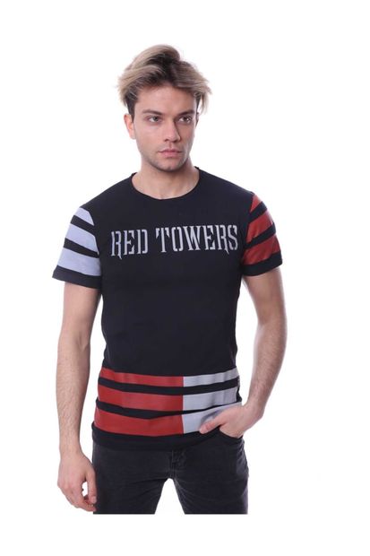 Zafoni Erkek Red Towers Baskılı T-shirt - 1