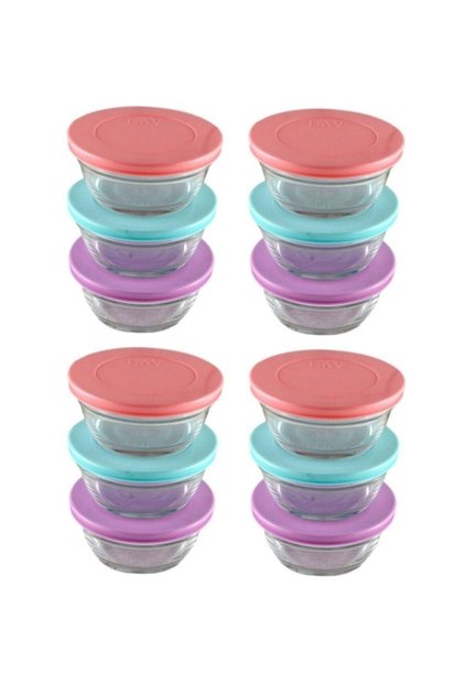 Set of 12 Bowl with Colorful Lid