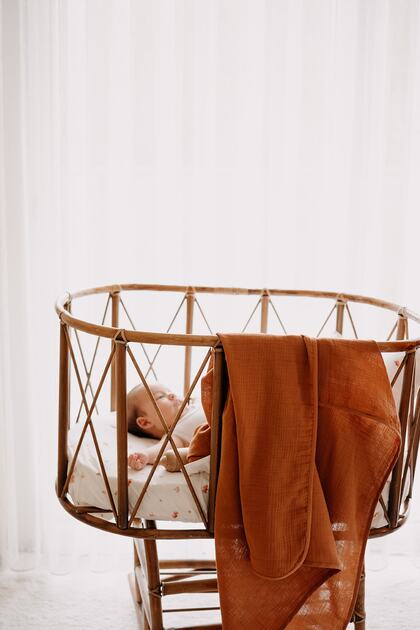 100% Cotton Muslin Blanket - Blanket (100X100 cm) | Cinnamon