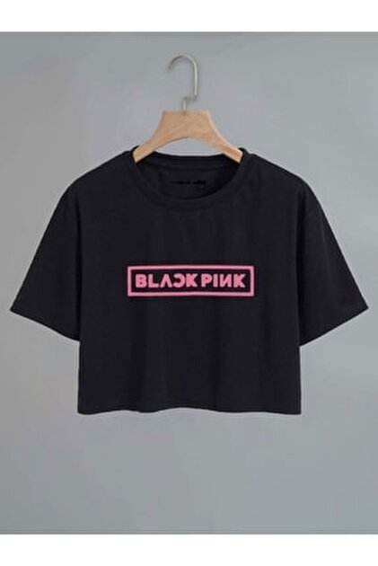 Machetta Kız Çocuk Black Pink Baskılı Crop T-shirt - Fiyatı, Yorumları