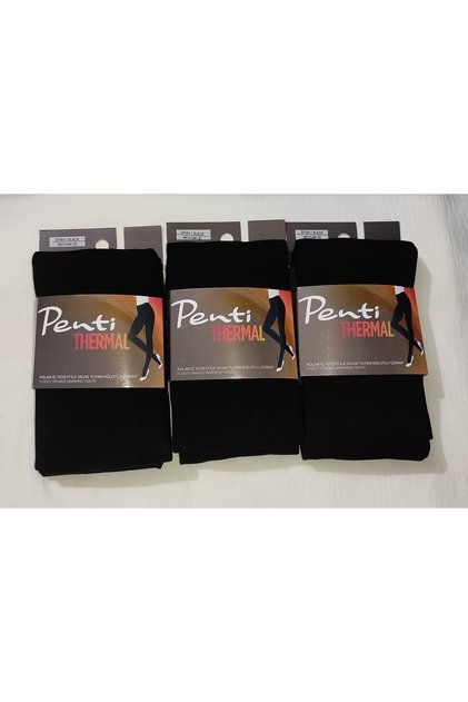 Thermal Women's Black Fleece Inside Winter Flexible Pantyhose 3-Piece