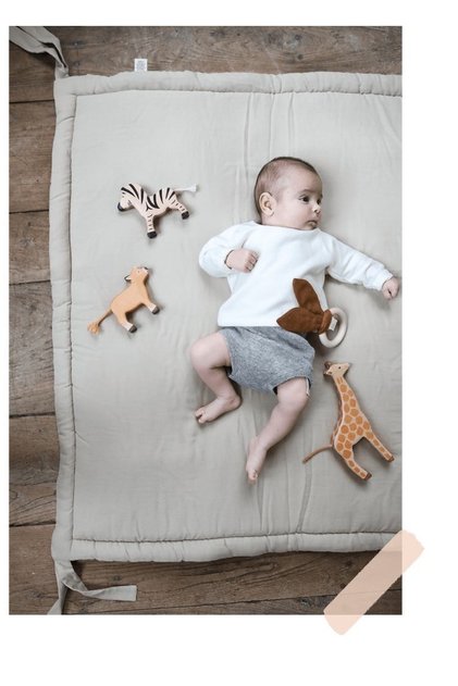 Gri Kare Çocuk ve Bebek Oyun Halısı / Oyun Matı