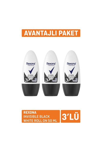 Invisible Black White Roll On 50 Ml x 3