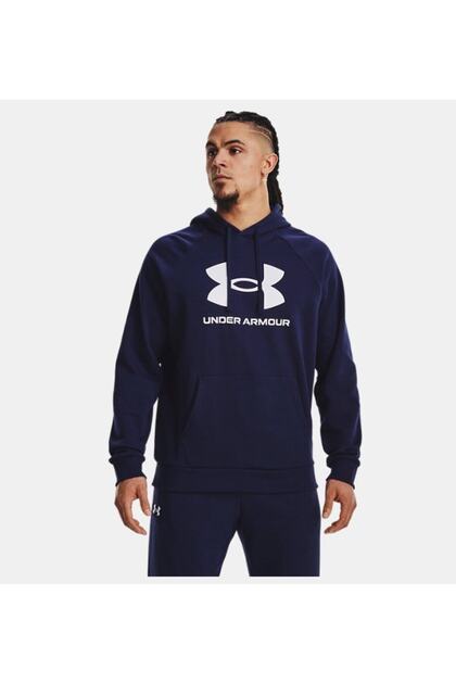 Under Armour Erkek UA Rival Fleece Logo Kapüşonlu Üst 1379758-410