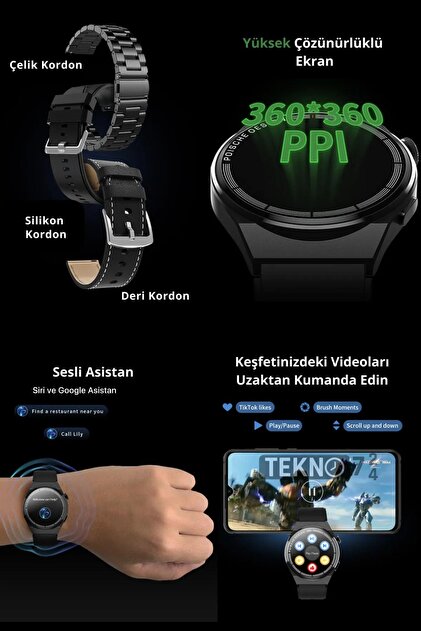 NS Store GT3 Max Yeni Sürüm GPS/NFC/SİRİ Aktif Akıllı Kol Saati
