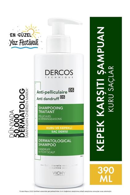 Vichy -Dercos Anti-Pel Kepeğe Karşi Etkili Bakim Şampuani -Kuru