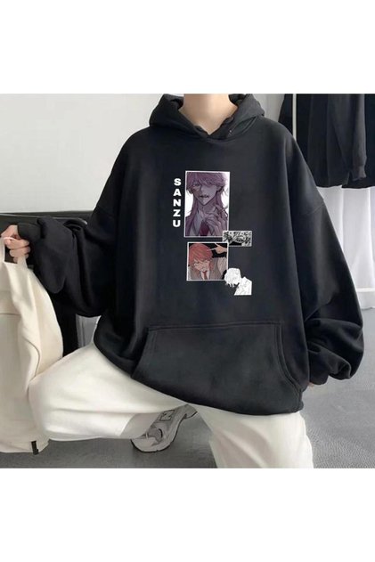 2023/2024 Köstebek Sokak Trend Tasarım Harajuku/Gotik Sezon ADJ47-2463 Sweatshirt Siyah