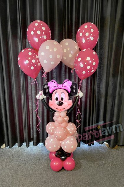 Minnie Foil Balloon Mini mouse Balloon Set Pink Mini Mouse Themed Balloon