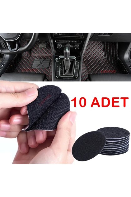 10 ADET Yuvarlak Oto Araç Paspas,Oto Göğüs Halısı Cırtlı Yapışkan Bant 50 Mm