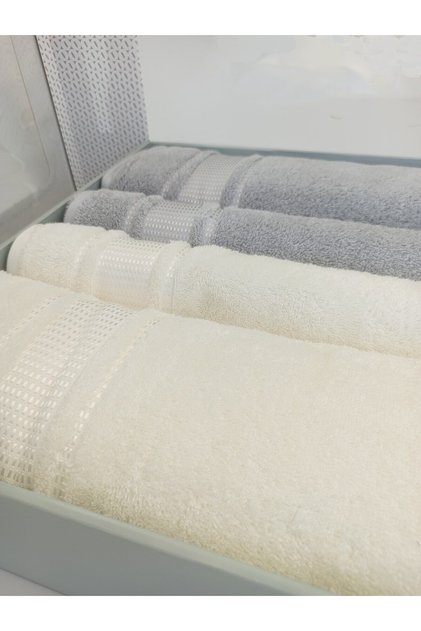 Colourist Large Size Towel Set Bath Set - Gray Cream