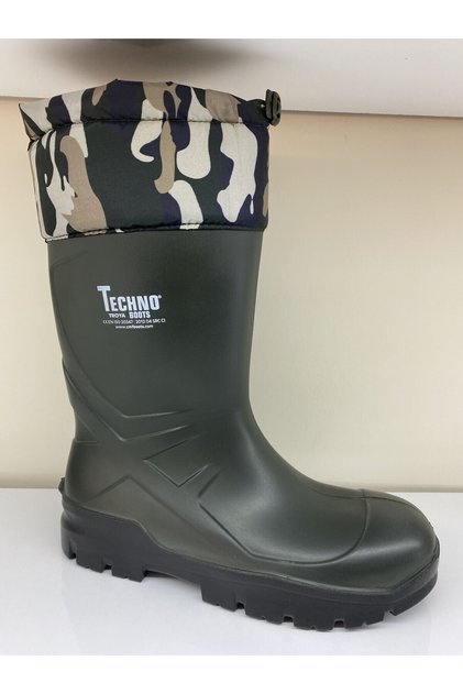 30 Derece Soğuğa Dayanıklı 35 Cm Kısa Boy Su Geçirmez Unisex O4 Çeliksiz Burunsuz Poliüretan Çizme