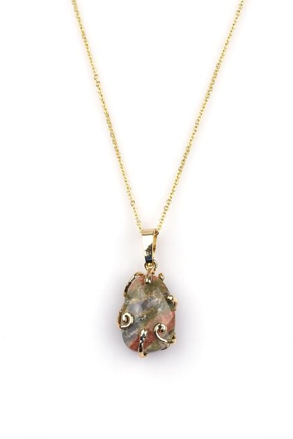 Unakit Natural Stone Gold Colored Necklace