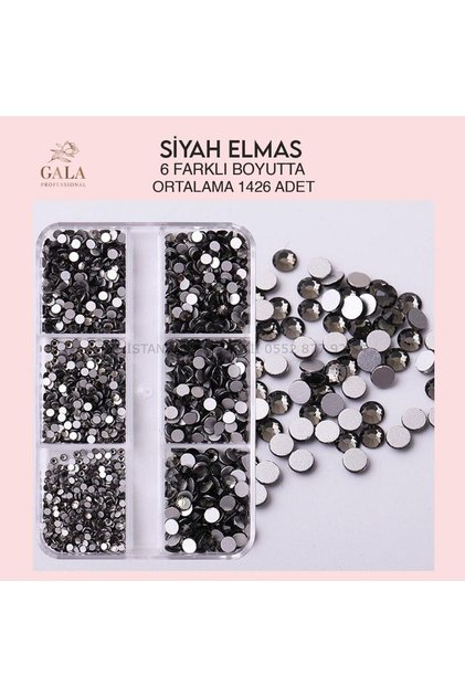 CRYSTAL TAŞ SİYAH ELMAS 6 FARKLI BOYUT