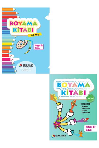3-6 Years Old Coloring Book Imagine Paint Set Turkish/English