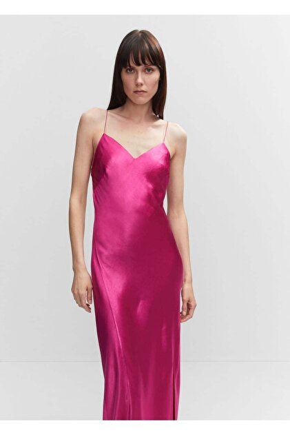MANGO Satin dress with slits on the side- Trendyol MANGO Satin dress with slits on the side- Trendyol