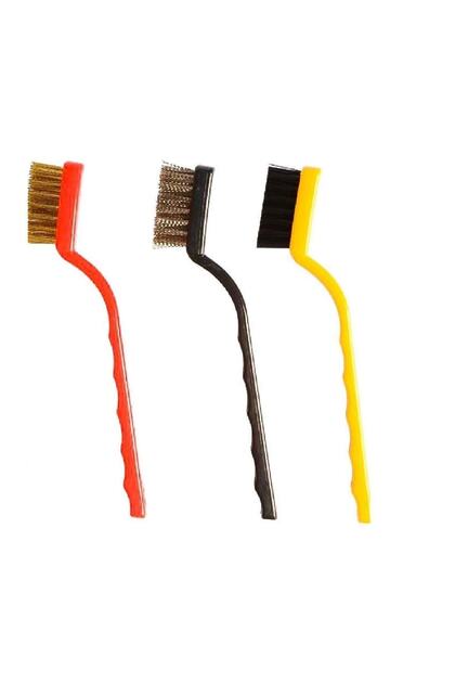 Wire Brush Set Set of 3, Hard Plastic-brass-stainless Steel Wire Brushes
