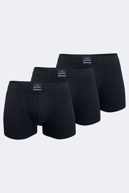Erkek Siyah 3 Lü Pamuk Elastan Boxer 3m074