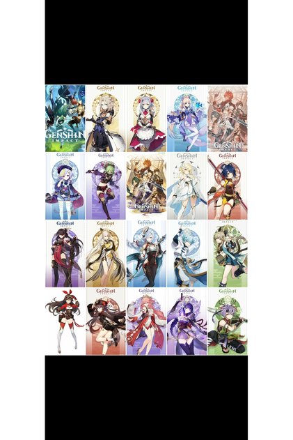Genshin Impact A4 size multiple 20pcs sticker set