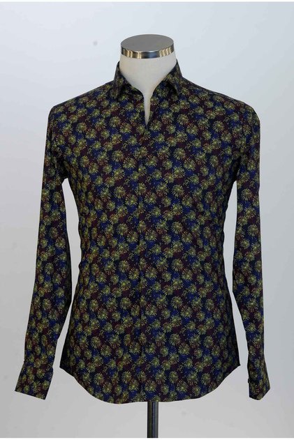 100% Cotton Patterned Printed Digital Men's Shirt PM3436R08