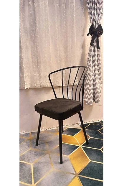 1 Adet Güneş Sandalye Siyah Mutfak Salon Yemek Odası San