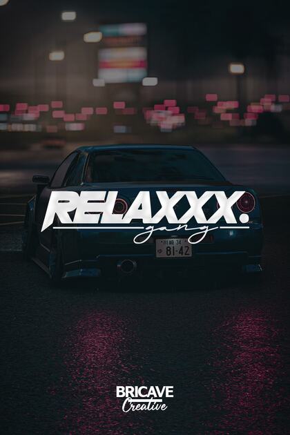 Relax Gang Lettering JDM Car-Motorcycle Windshield Label Sticker 28x7cm