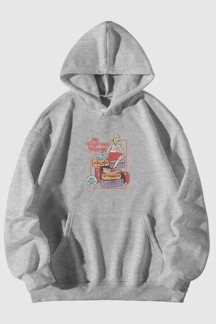 Emotional Burdens Printed Unisex Kangaroo Pocket Hooded Sweatshirt Hoodie