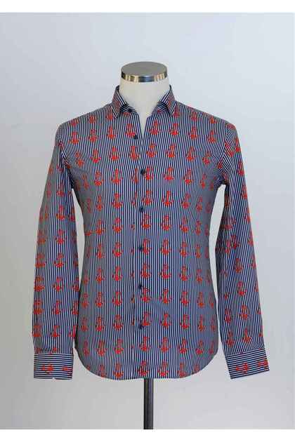 100% Cotton Patterned Printed Digital Men's Shirt PM3451R13