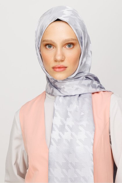 Şal Jacquard strălucitor cu model picioare de hână