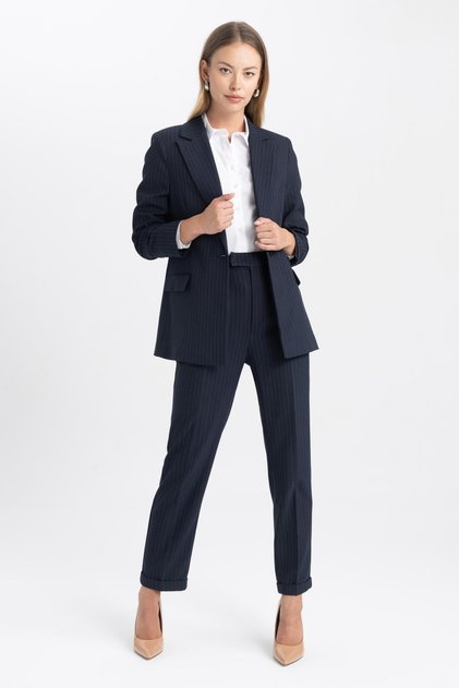 Tapered Fit High Waist Double Leg Pants with Pockets B3061ax23au
