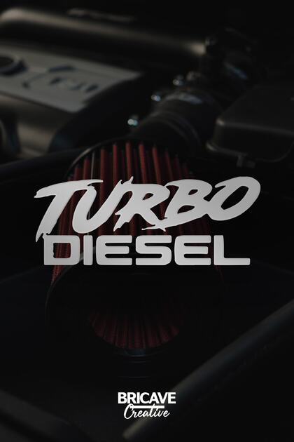 Turbo Diesel Lettering JDM Car-Motorcycle Windshield Label Sticker 28x11cm
