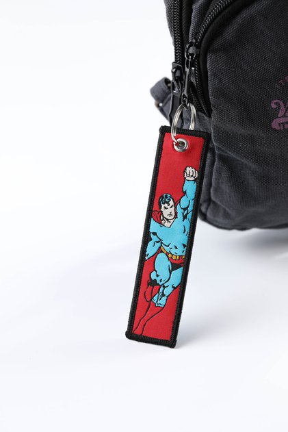 Superman Double Sided Woven Fabric Keychain