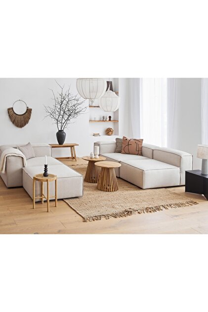 ERİZA Relax Soft 4 Modül Köşe Takımı (kırık Beyaz) Keten 10