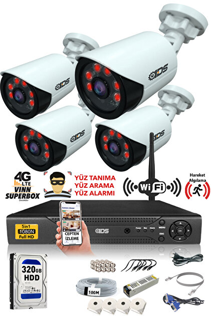 IDS Güvenlik Kamerası 5 Mp Lens 1080p FullHD 4'lü Fiyatı - Trendyol