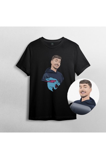 MrBeast 100% Cotton Crew Neck T-shirt and Mousepad Set