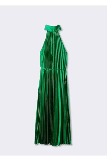 green emerald velvet dress Pleated short dress – Shaws main image 0