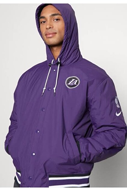 NIKE×LAKERS｜19-20 コートサイド トラックジャケット（S） Nike Los Angeles Lakers Courtside Şehir Sürümü Nike NBA Tam