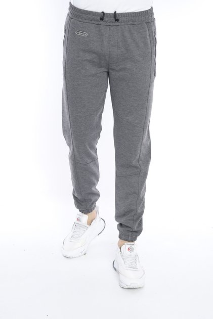 Men's Gray Zippered Pocket Jogger Sweatpants