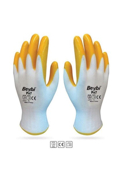 Pn7 Nitril Eldiven El-k7 Sarı No:10/xl Beden