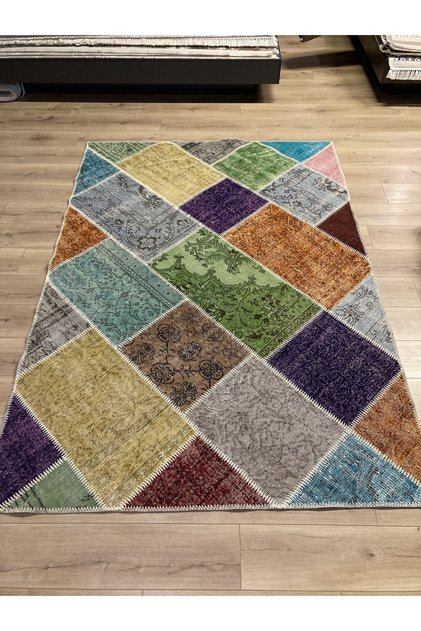 TUĞRA HALI EL DOKUMA PATCHWORK YÜN HALI 160 X 230