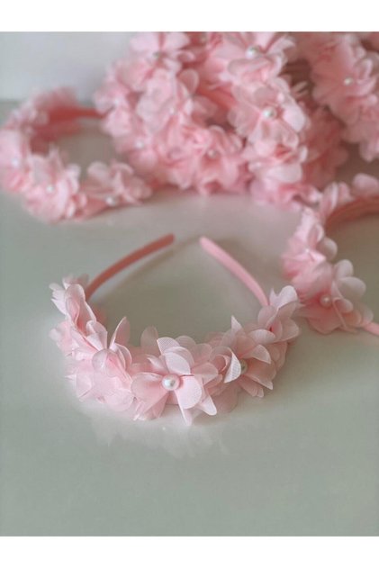 Pink Pearl Flower Crown Mother Baby Girl Child
