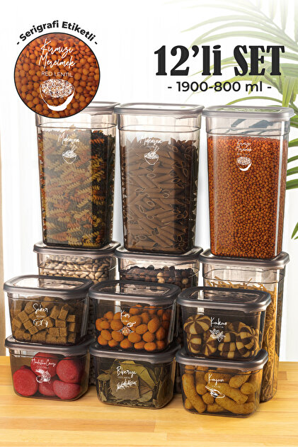 Vienev 12li Peggy Dikdörtgen Saklama Kabı Seti 6x( 1900ml, 800ml