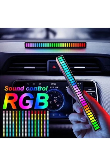 Rgb Çubuk Sese Duyarlı Ekolayzer Araç İç Torpido Üstü Ses Ekolayzır Müziğe Duyarlı Led