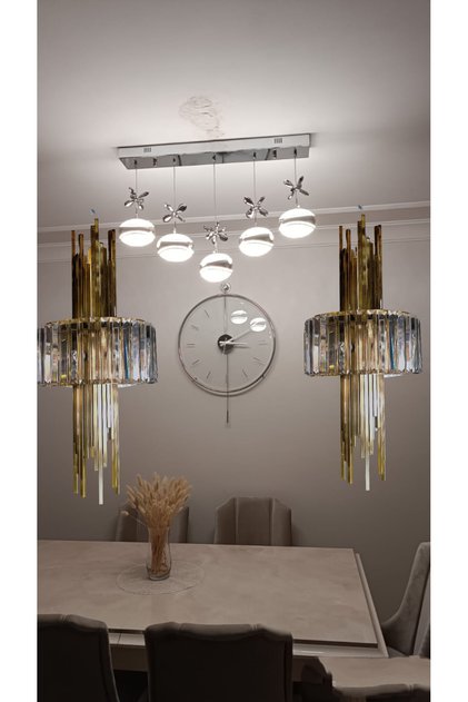 My Kristal Taşlı 70*30cm Eskitme ve Gümüş Renkli Aplik