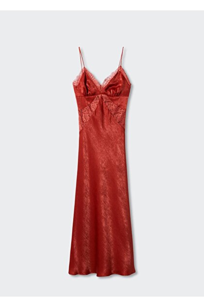 chinese dress ladies Mango Lace Cut-out Long Silk Slip Dress main image 0