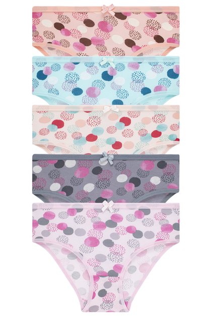 Girl's 5 Pack Colorful Slip Panties